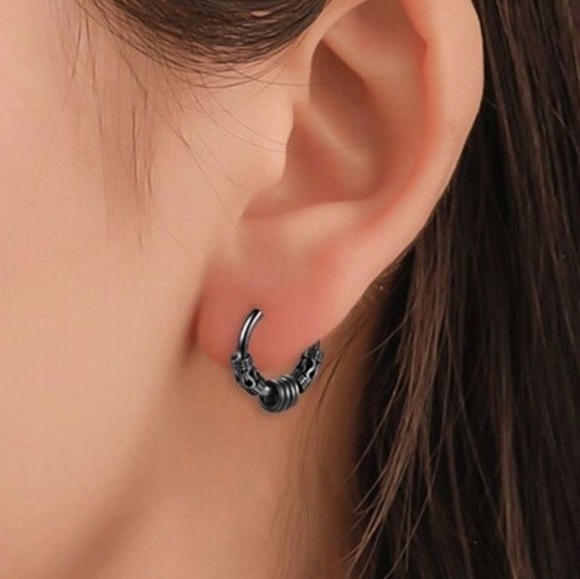 1 Piece Hoop Mens Earrings Small Circle Hip Hop - Picture 12 of 13